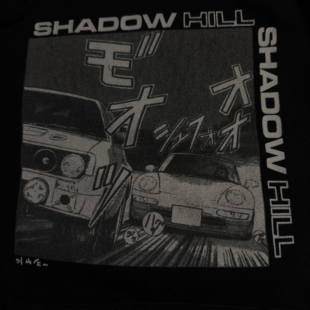 Shadow Hill Black Hoodie with Graphic Print